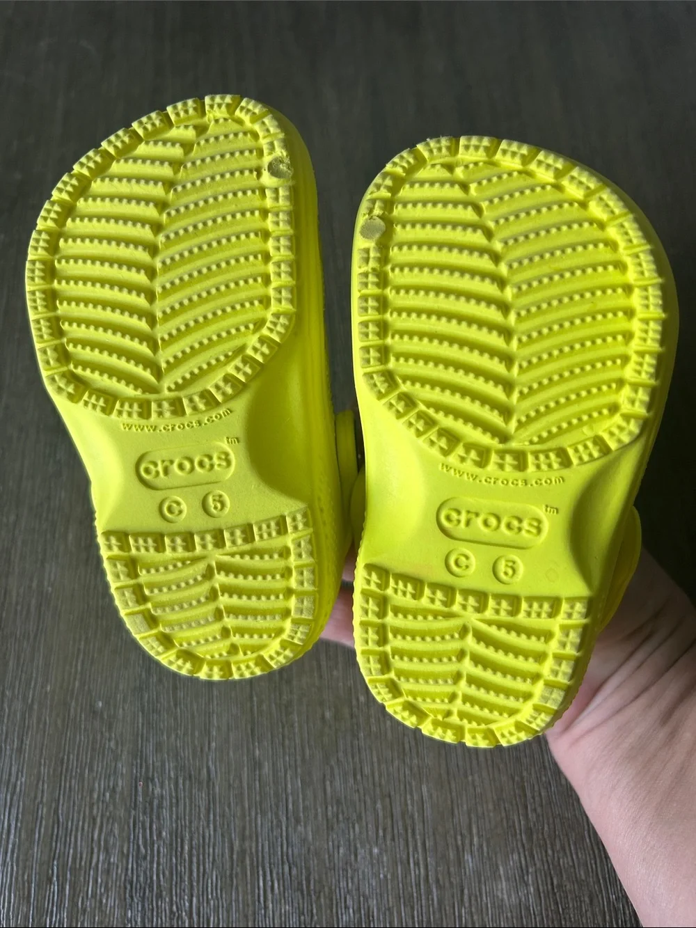 CROCS Kids' Classic Clog - Bright Yellow, Like New, Sz. C5.